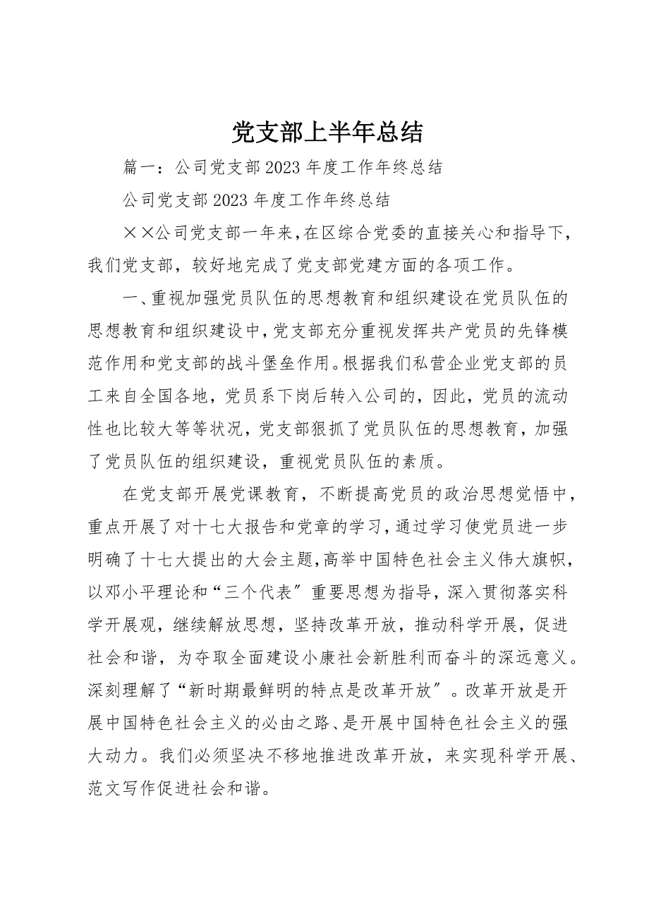 2023年党支部上半年总结.docx_第1页