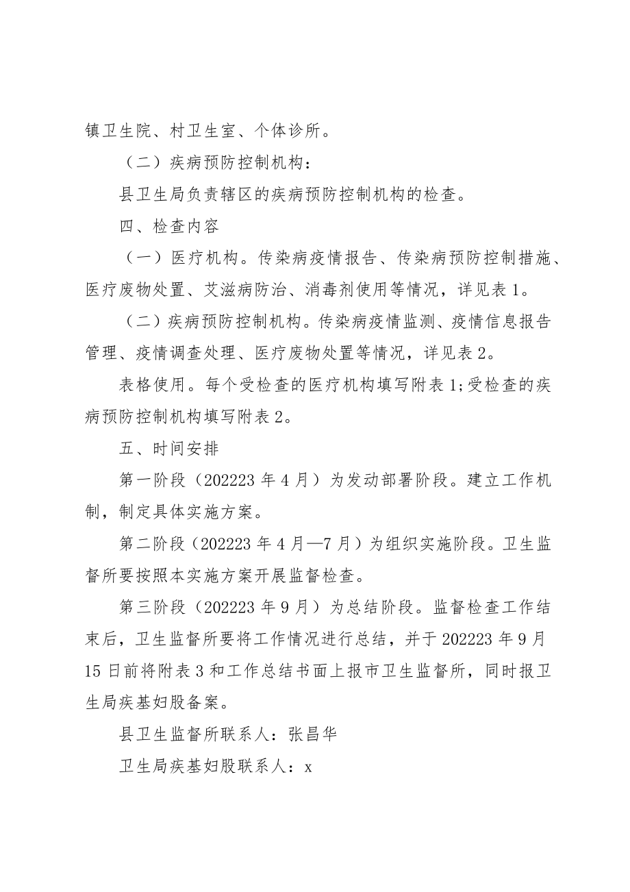 2023年传染病防治及医院感染监督检查方案.docx_第2页