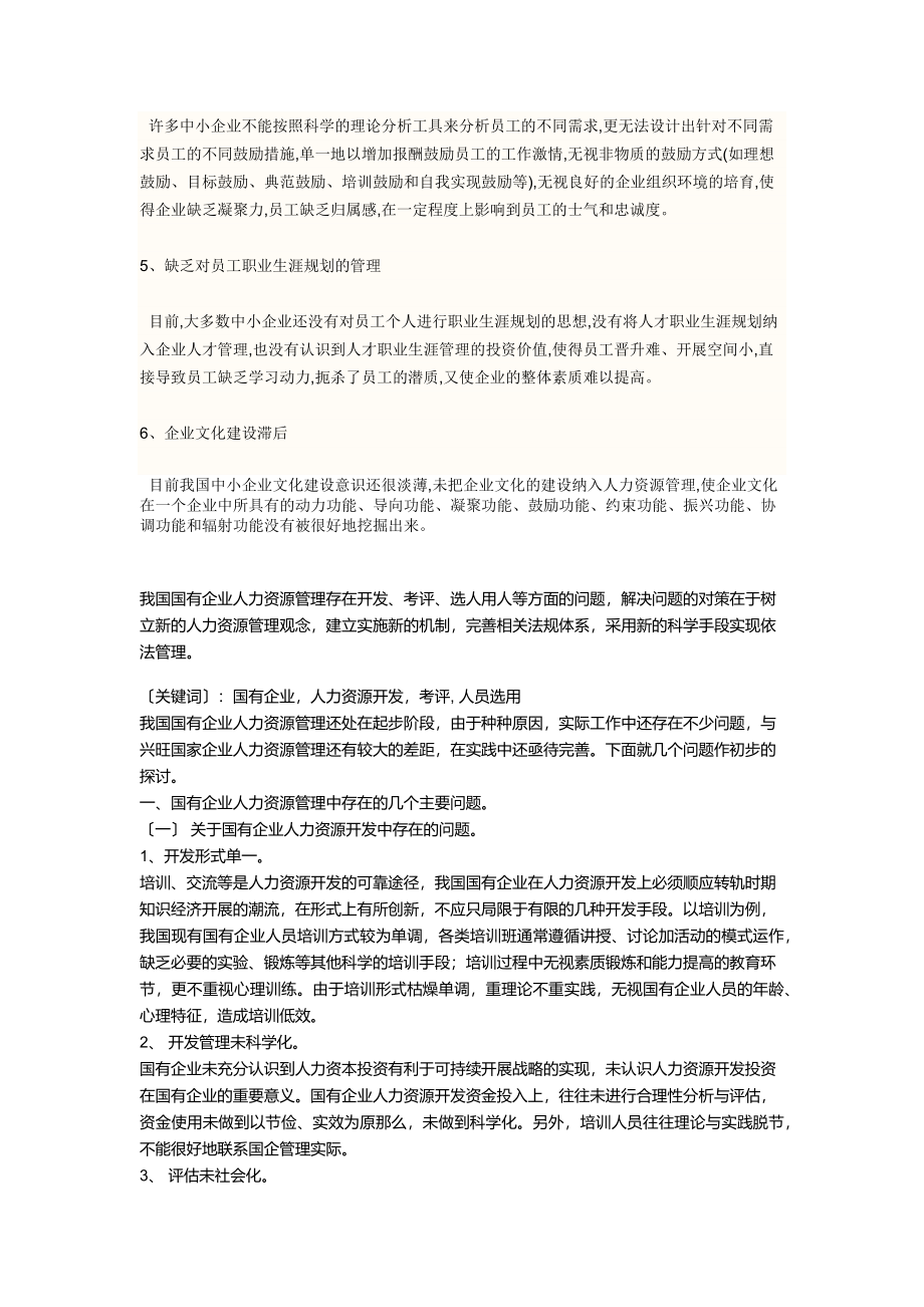 2023年我国中小企业人力资源管理存在的问题.docx_第2页