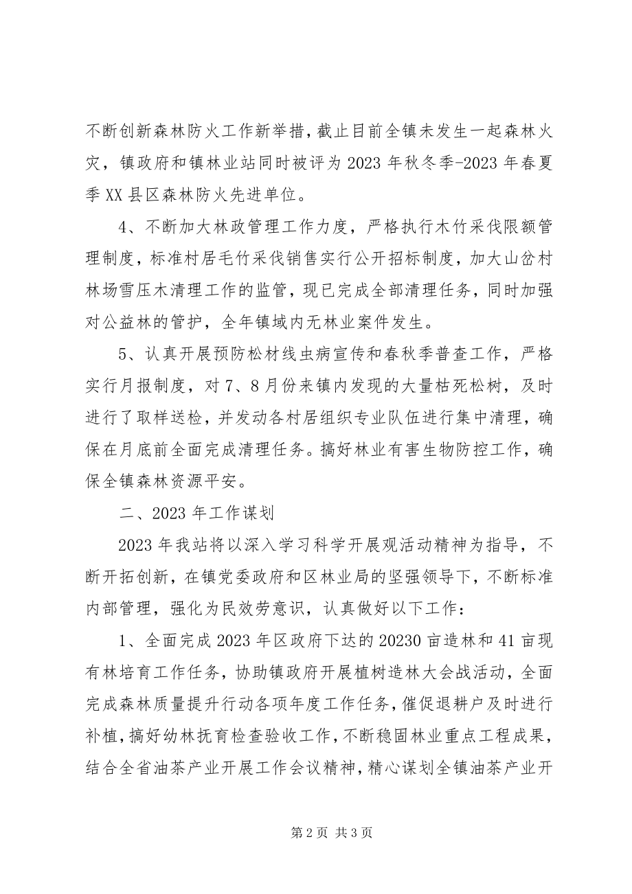 2023年乡镇林业站工作总结及工作计划2.docx_第2页