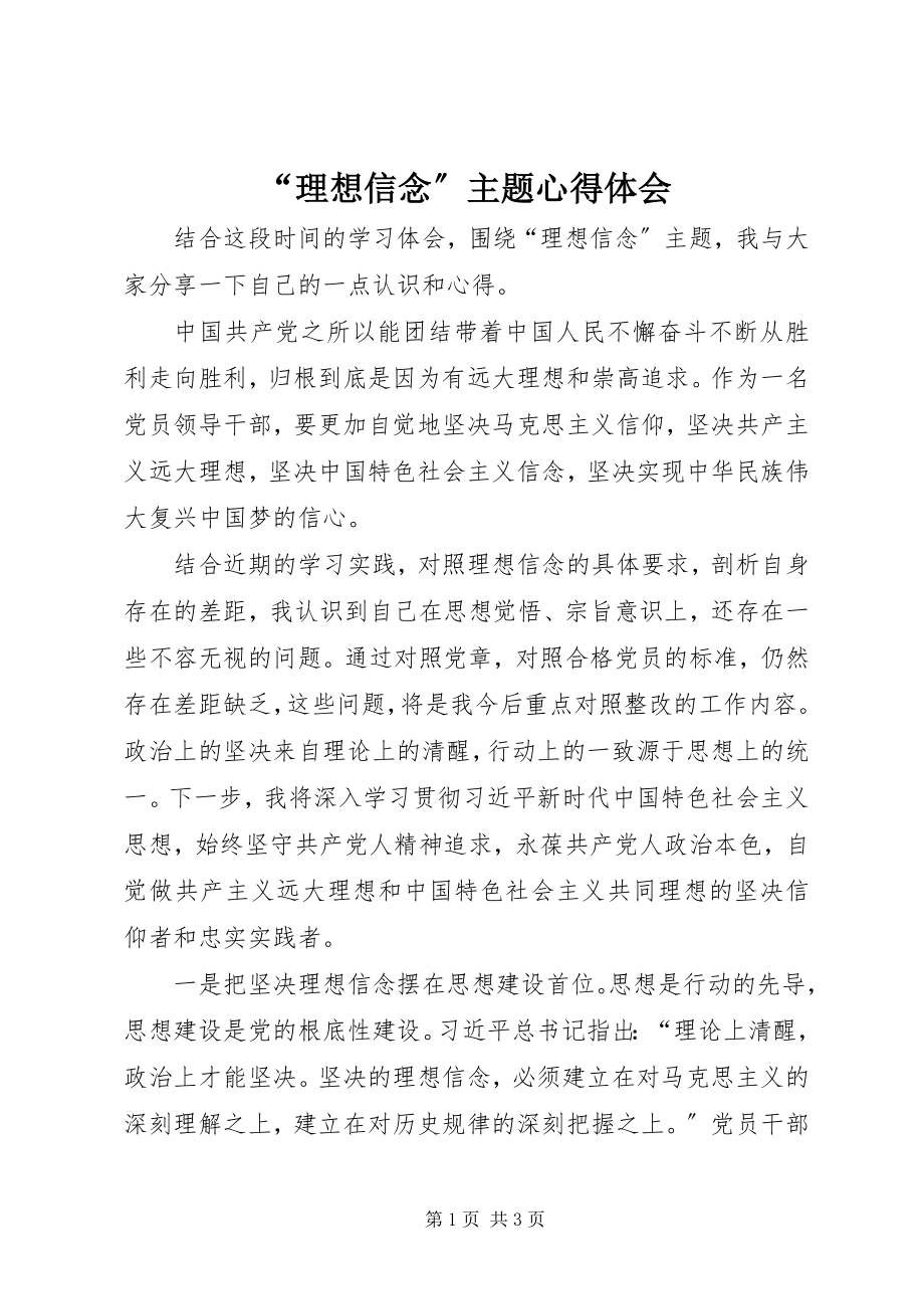 2023年理想信念主题心得体会.docx_第1页