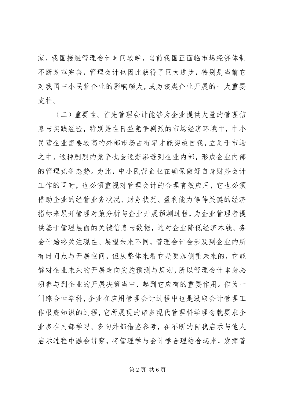 2023年管理会计在民营企业的应用.docx_第2页