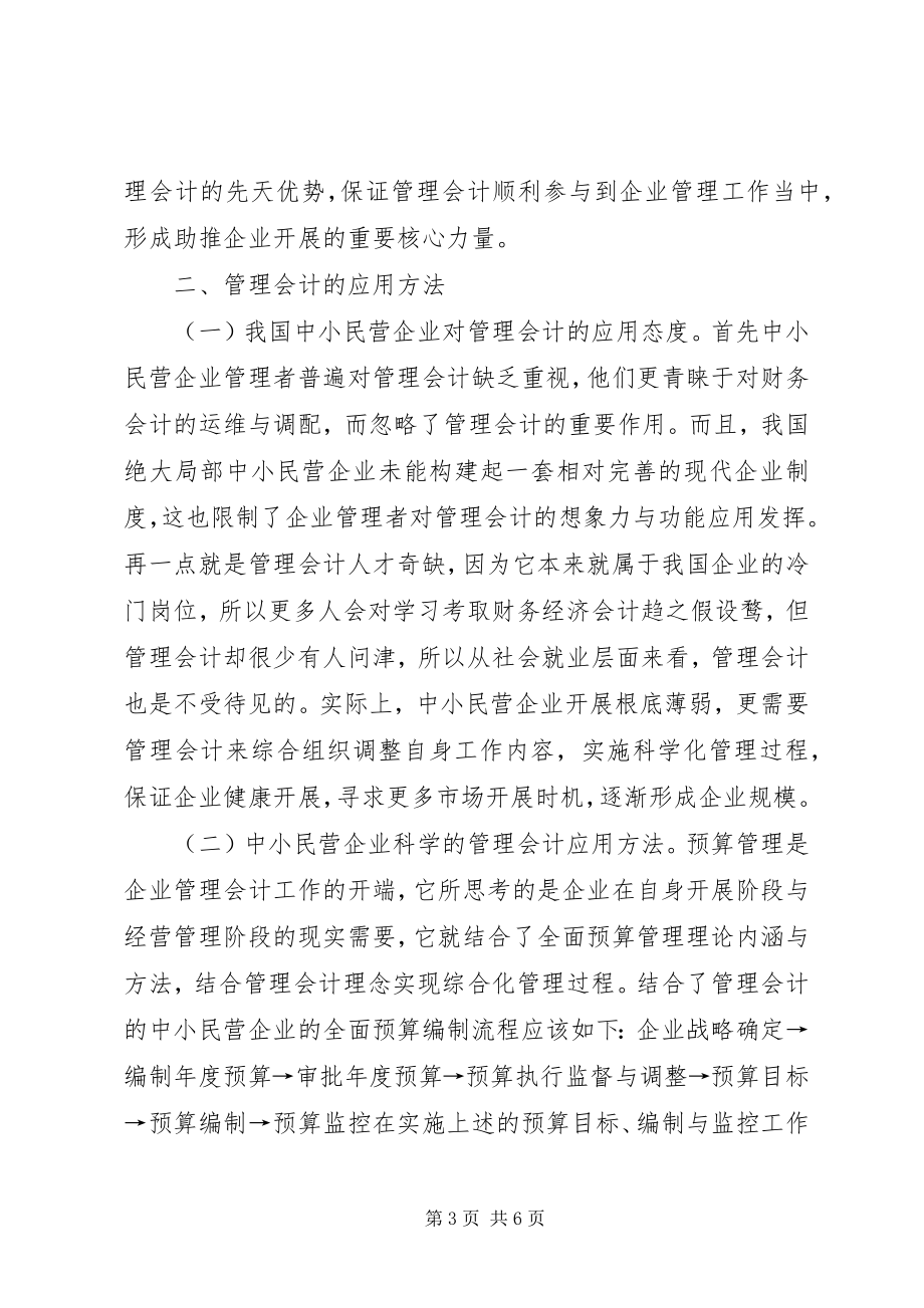 2023年管理会计在民营企业的应用.docx_第3页