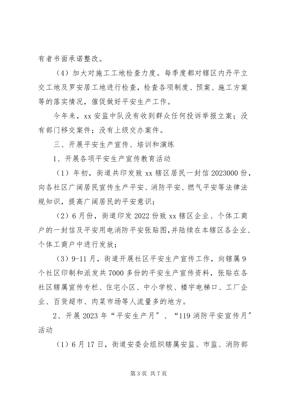 2023年街道安监中队度安全生产执法监察工作总结.docx_第3页