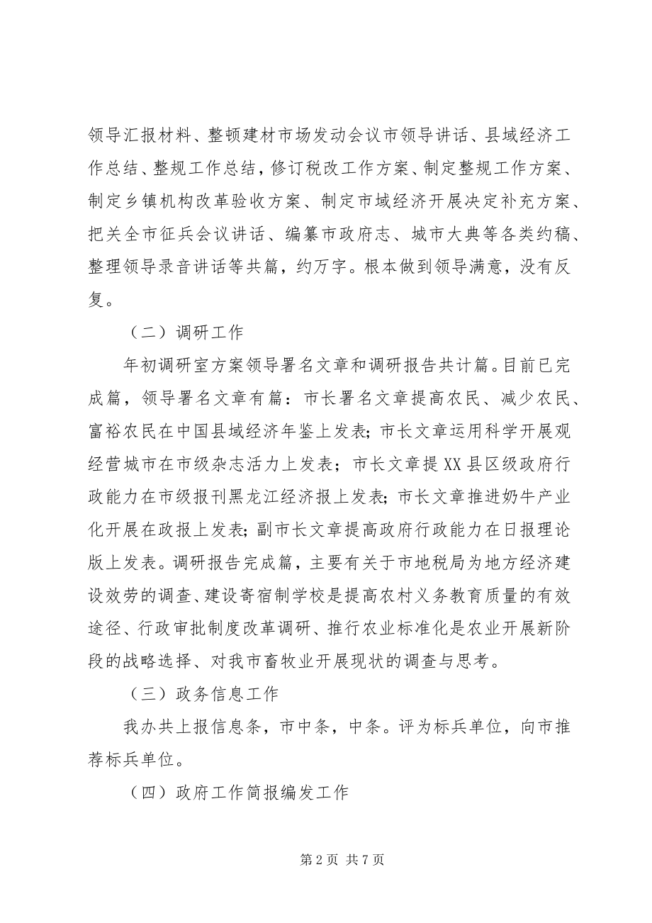 2023年某某某市政府办综合调研信息工作总结及工作思路.docx_第2页