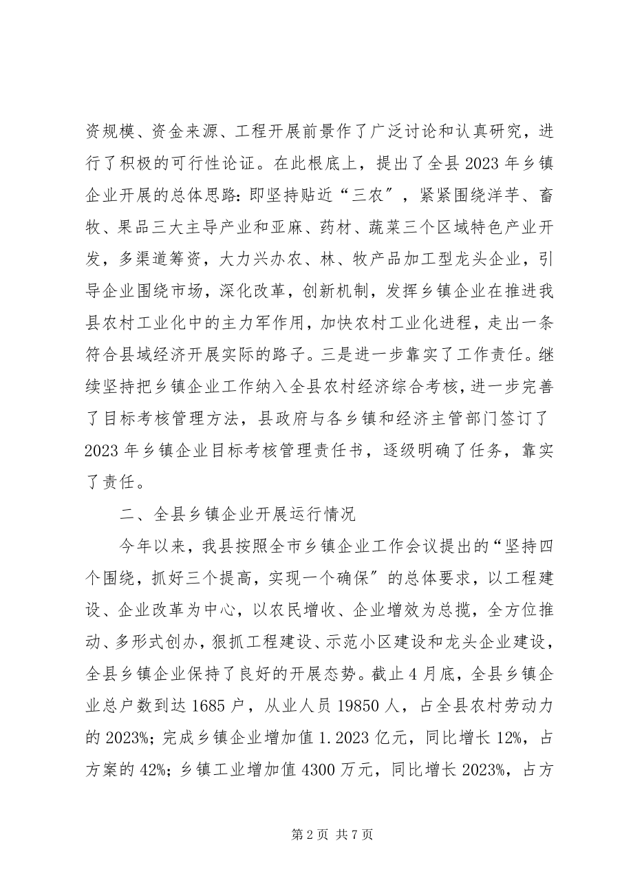 2023年县长在乡镇企业汇报会的讲话稿.docx_第2页