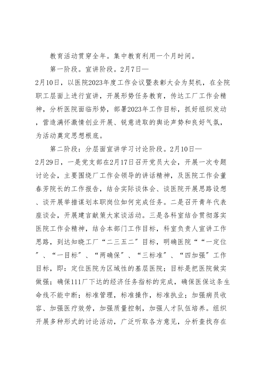 2023年医院开展主题形势任务教育活动方案.doc_第2页