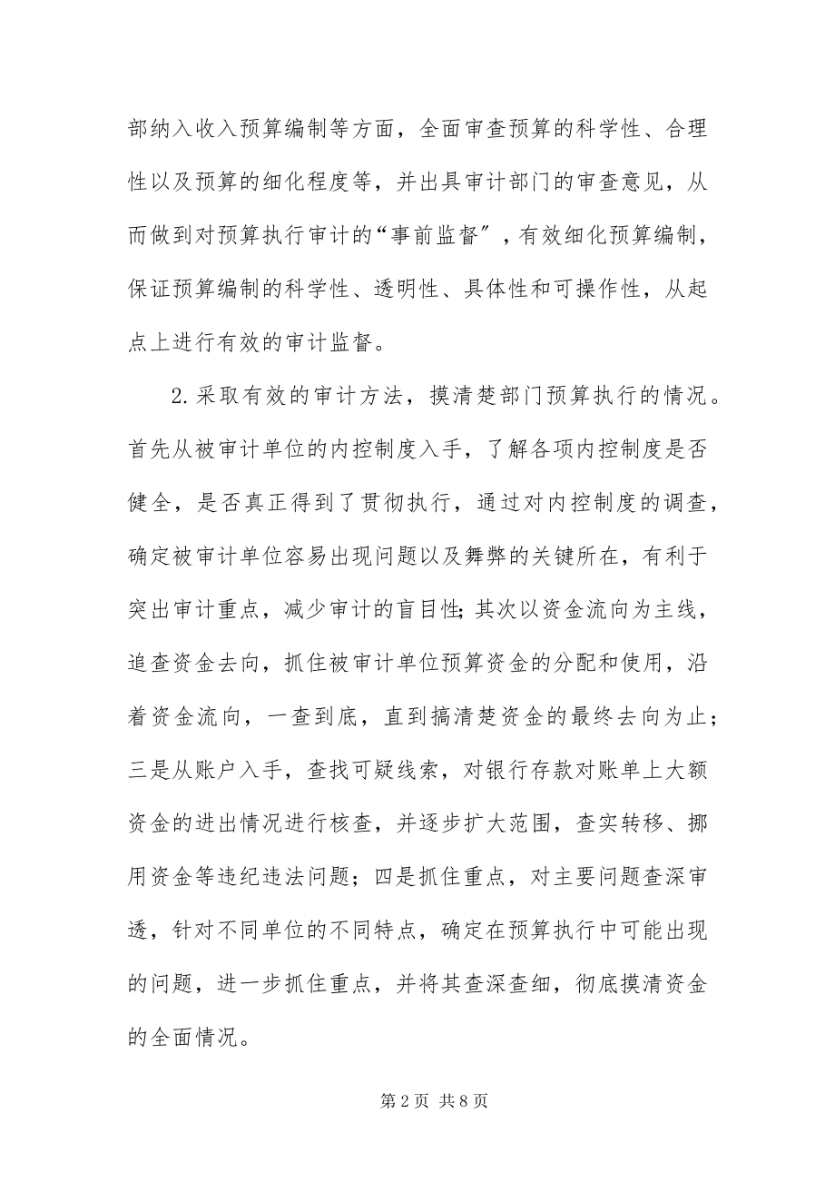 2023年部门预算执行审计经验交流新编.docx_第2页