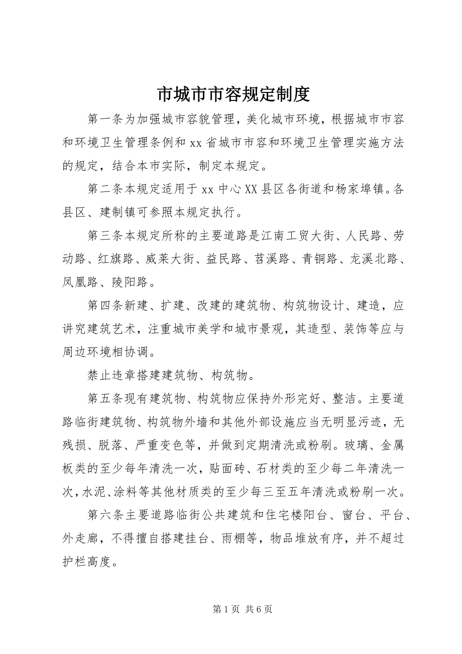 2023年市城市市容规定制度.docx_第1页