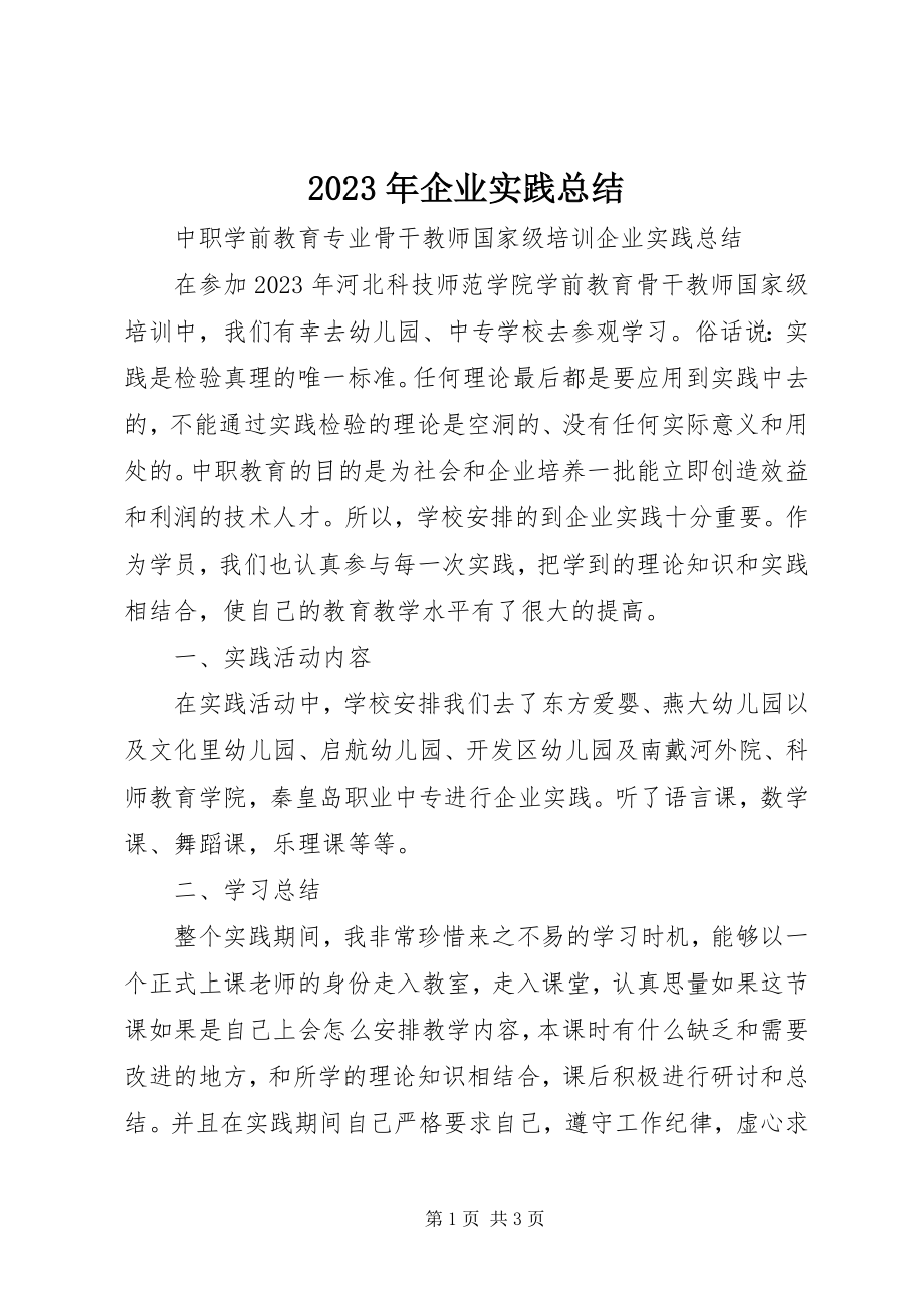 2023年企业实践总结.docx_第1页