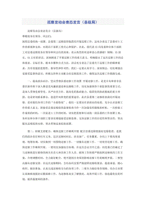 2023年巡察动员会表态发言县级局.docx