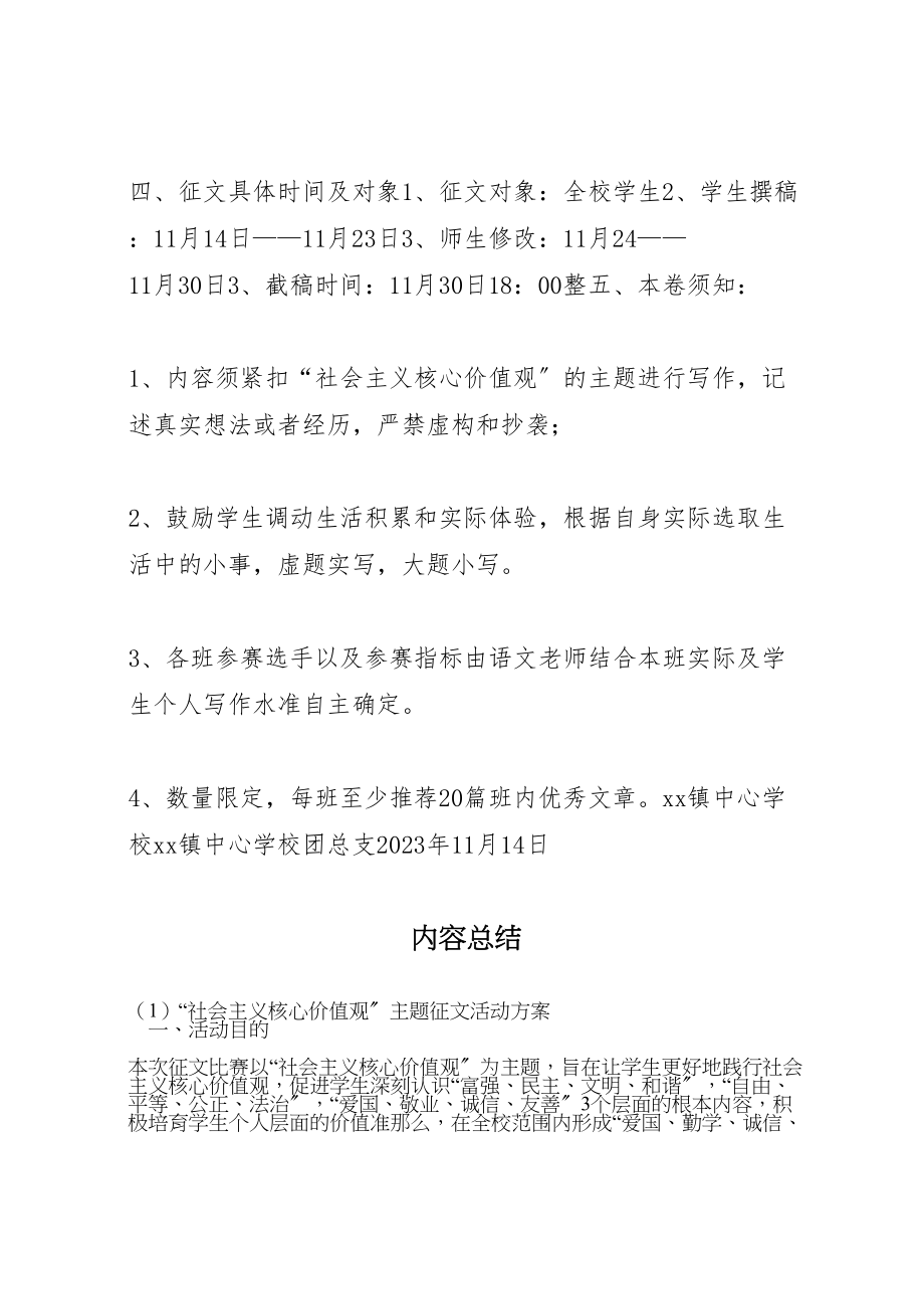 2023年社会主义核心价值观主题征文活动方案.doc_第2页