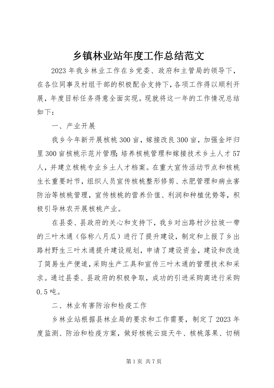 2023年乡镇林业站年度工作总结2.docx_第1页