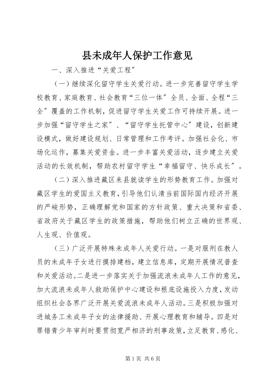 2023年县未成年人保护工作意见.docx_第1页