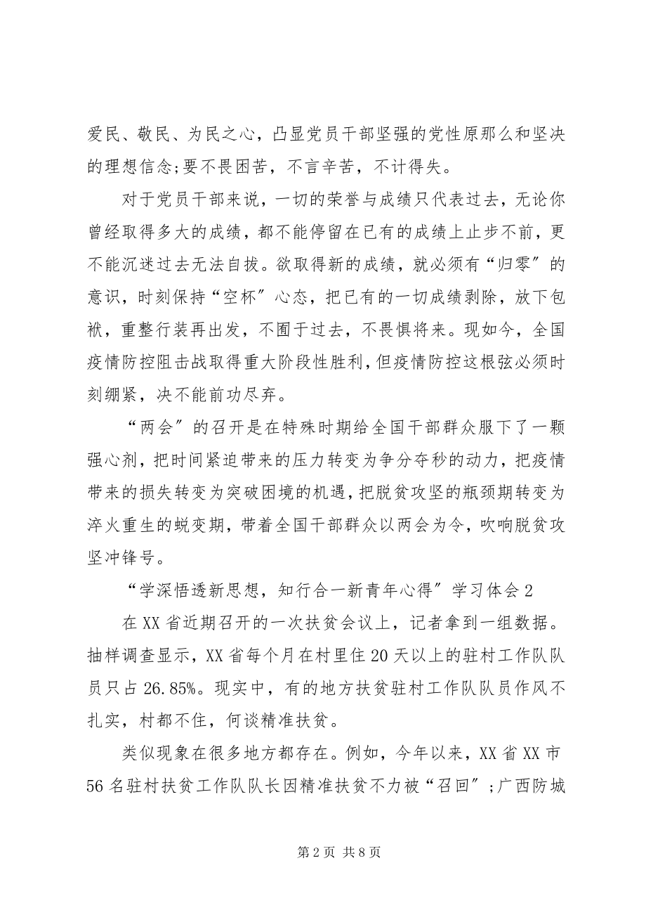 2023年学深悟透新思想知行合一新青年心得学习体会多篇.docx_第2页