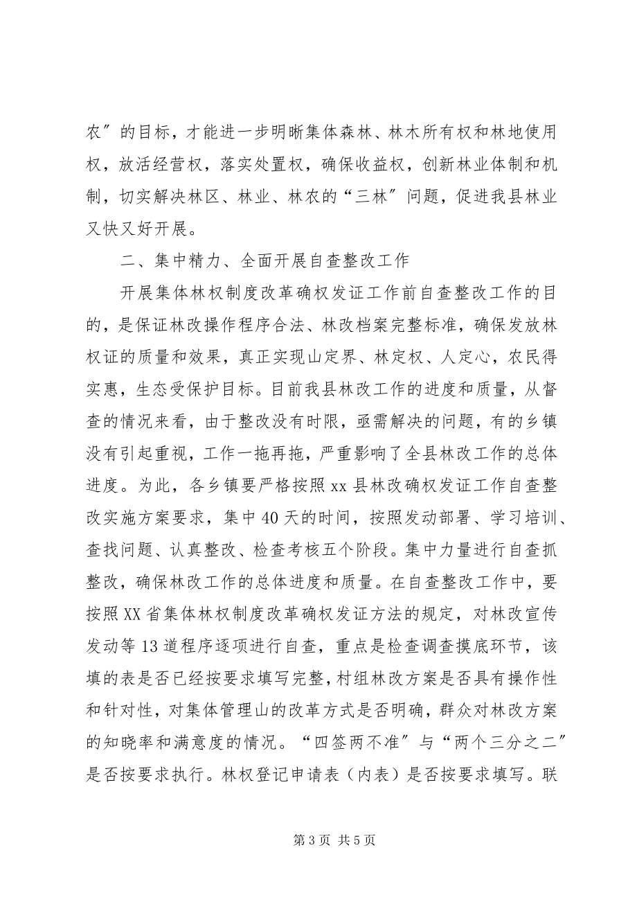 2023年集体林权制度整改动员会议的致辞.docx_第3页