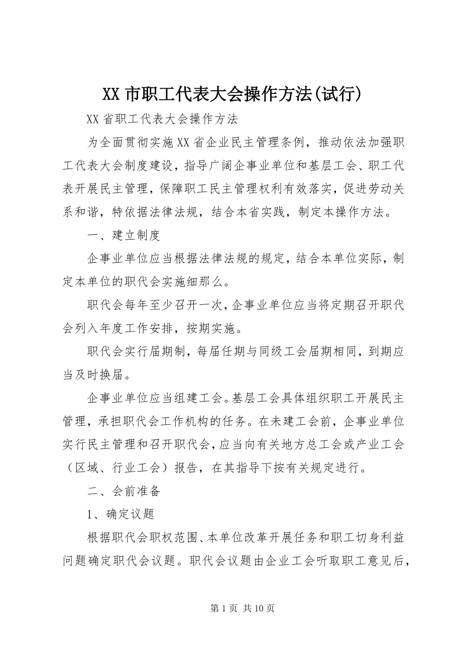 2023年XX市职工代表大会操作办法试行新编.docx_第1页