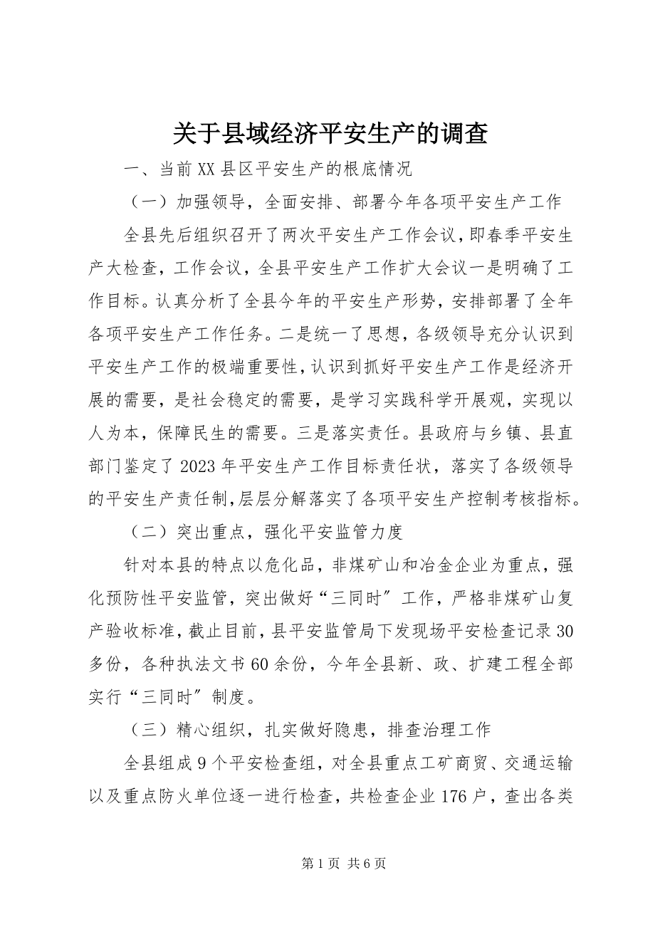 2023年县域经济安全生产的调查.docx_第1页