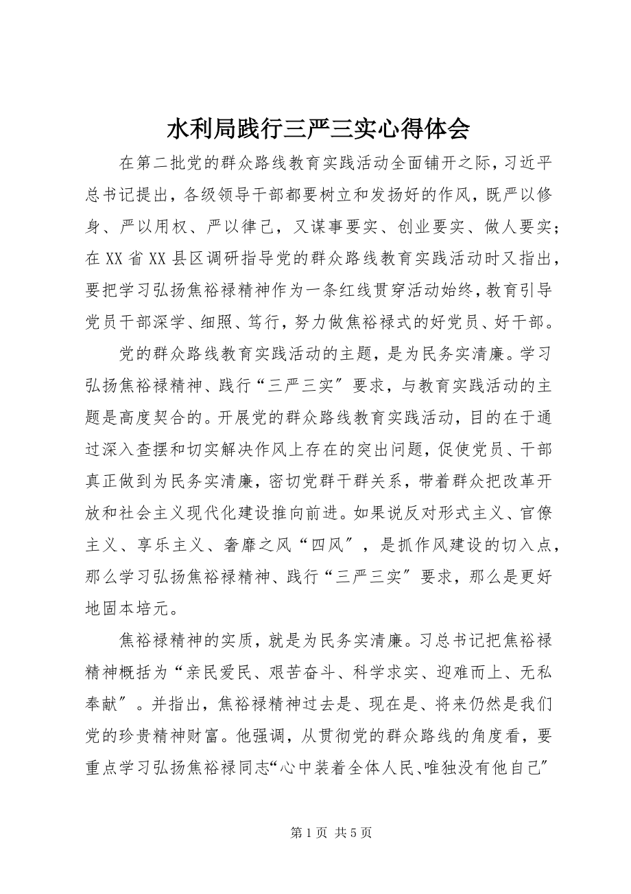 2023年水利局践行三严三实心得体会.docx_第1页