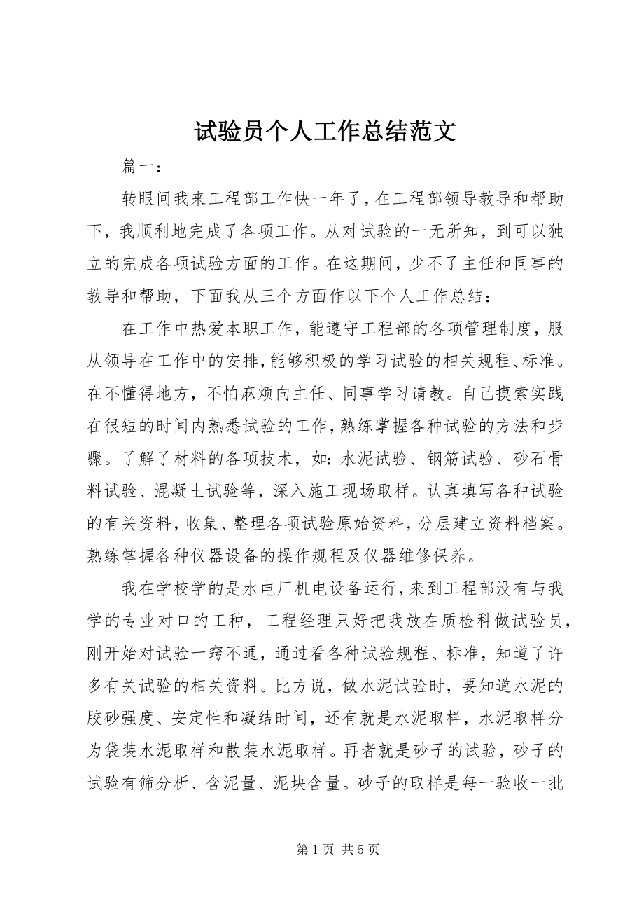 2023年试验员个人工作总结2.docx_第1页