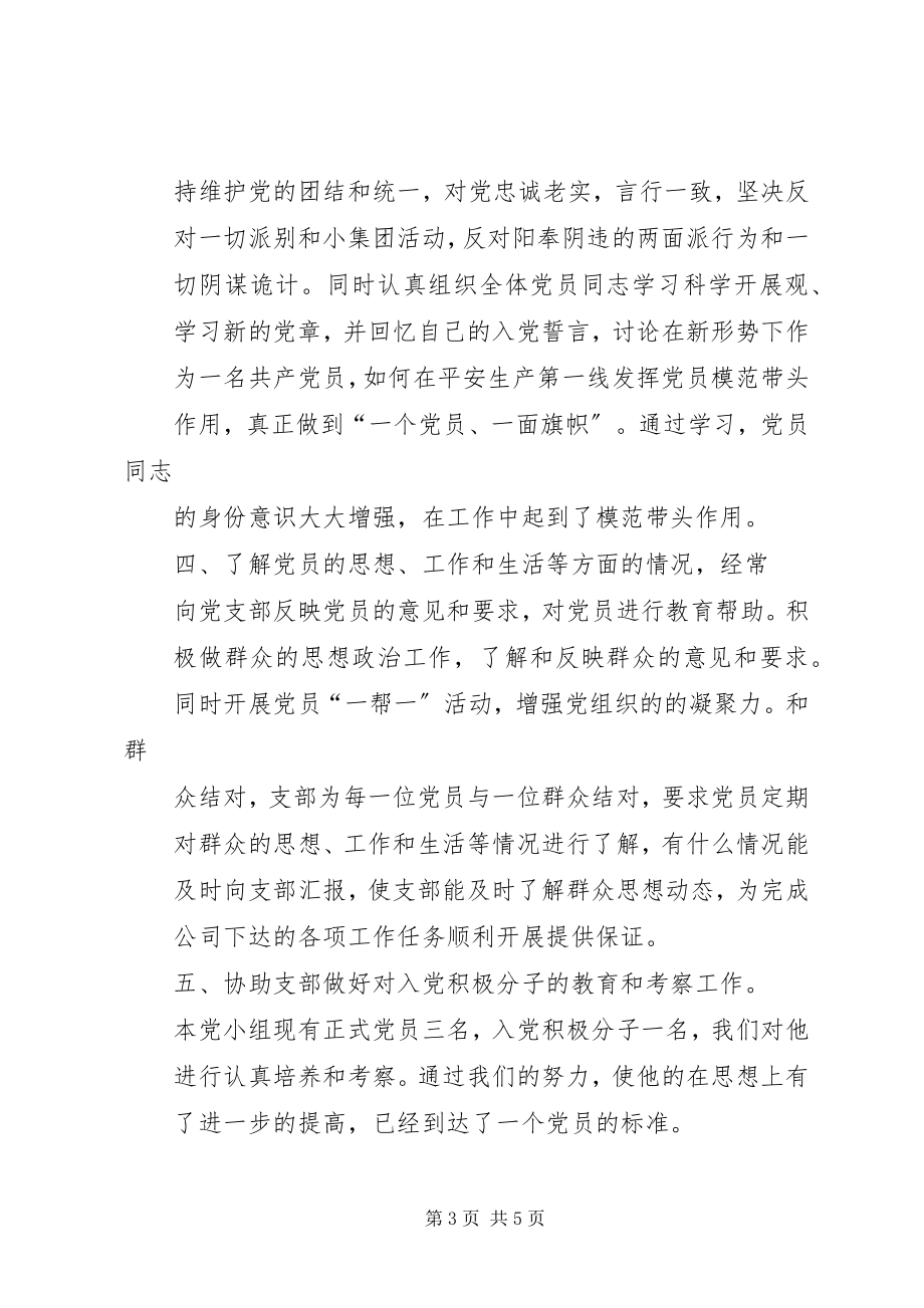 2023年西城供电所党小组工作总结.docx_第3页