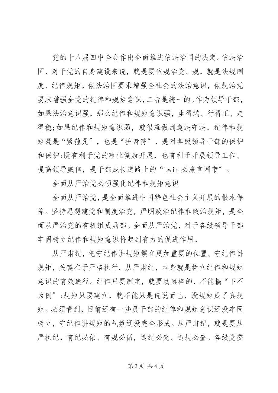 2023年“讲政治重规矩作表率”专题组织生活讲话提纲新编.docx_第3页