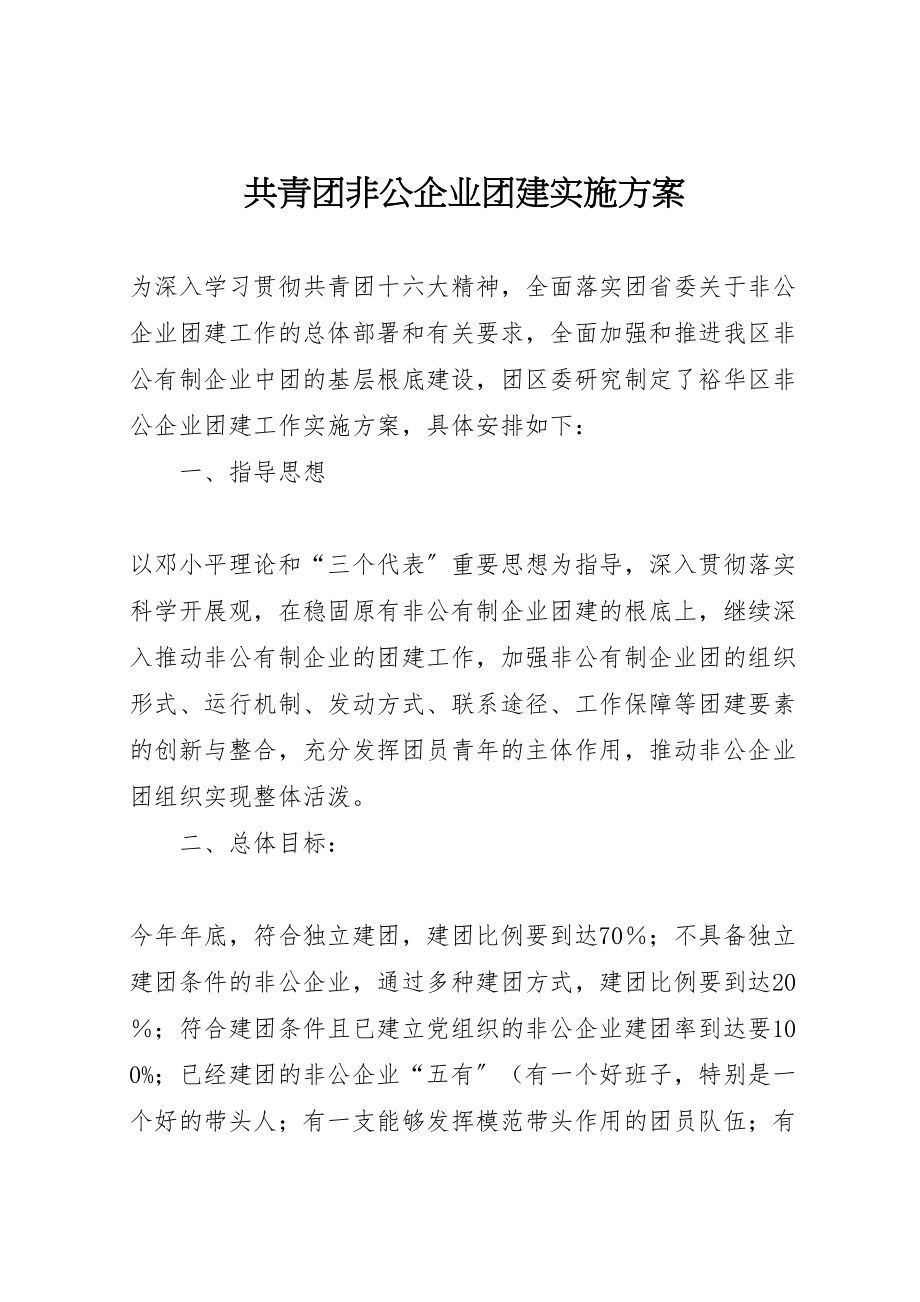 2023年共青团非公企业团建实施方案.doc_第1页