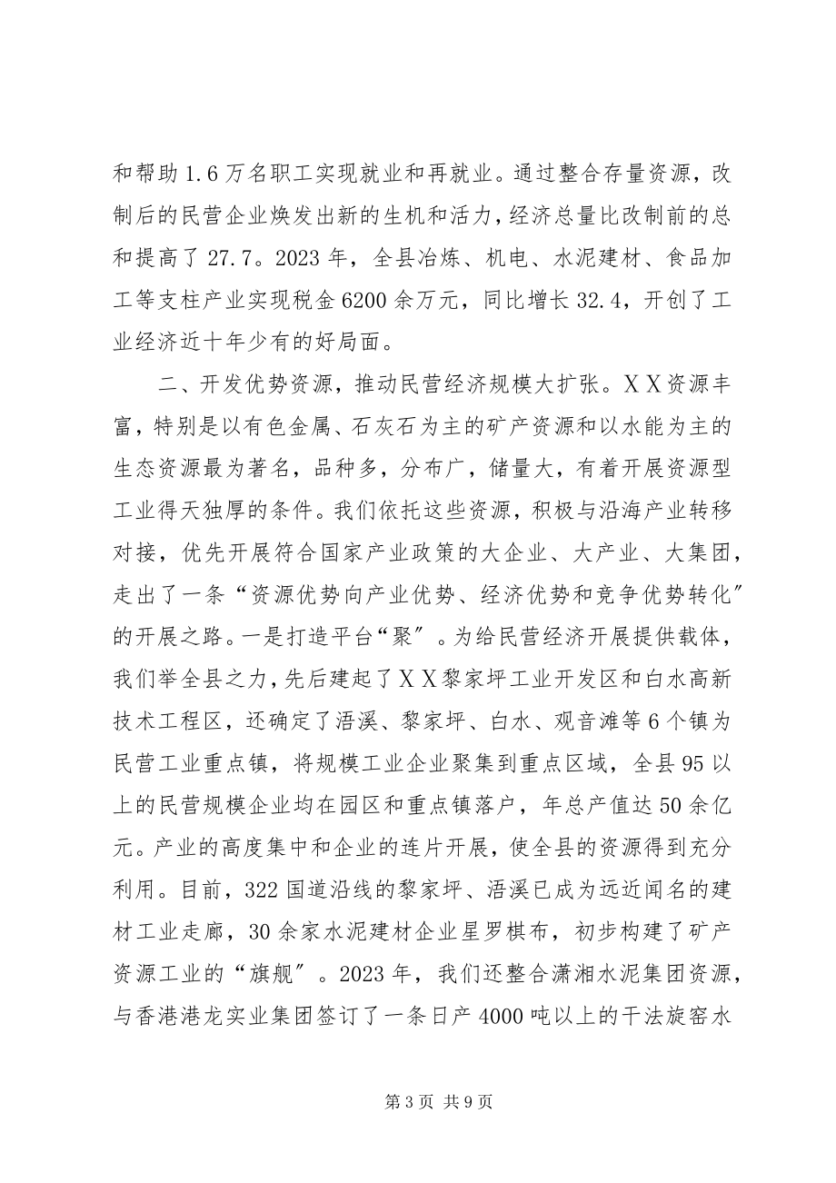 2023年县强力促进民营经济大发展经验材料.docx_第3页