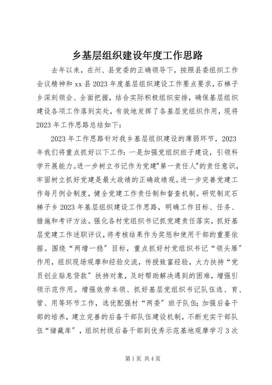 2023年乡基层组织建设年度工作思路.docx_第1页