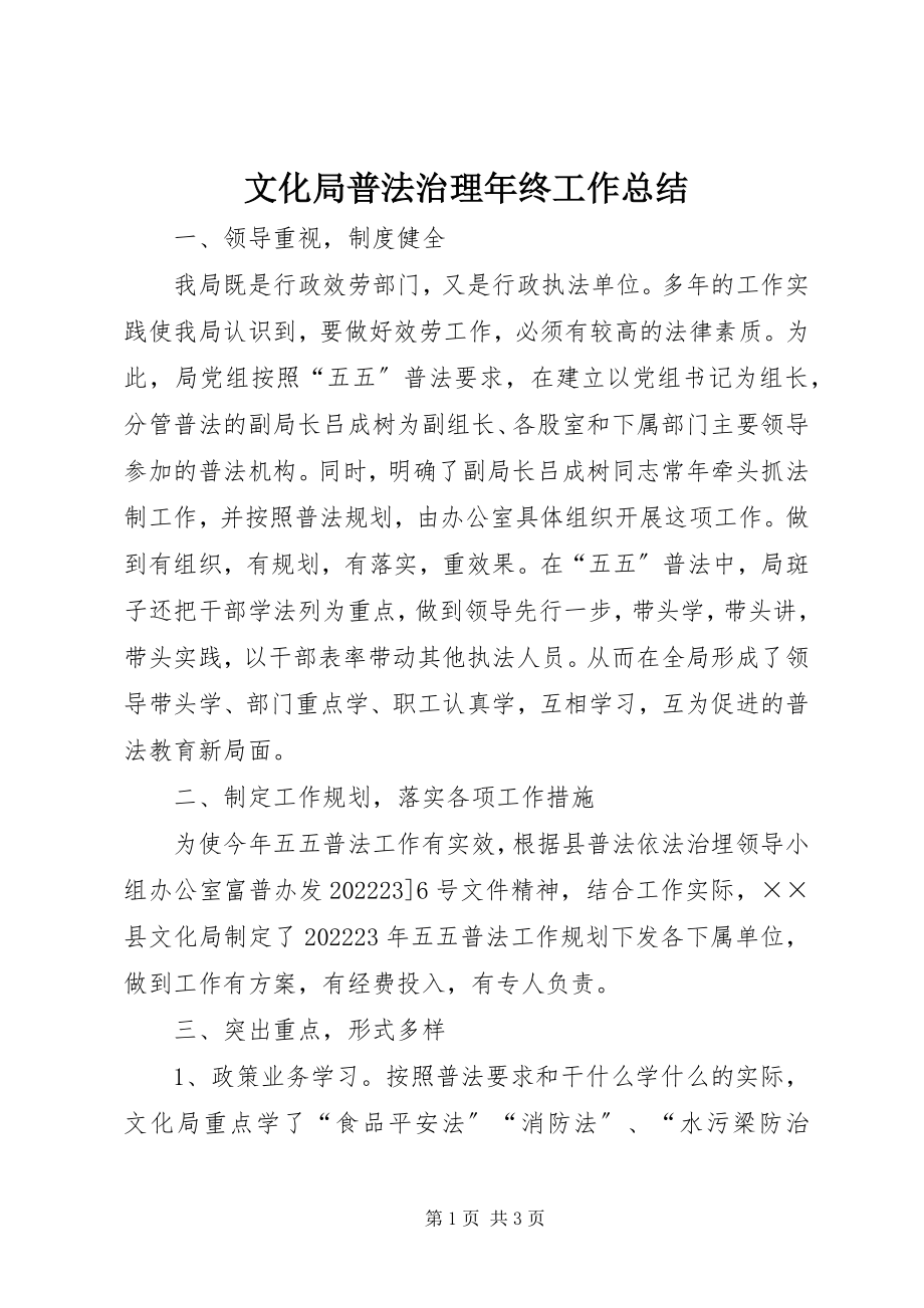 2023年文化局普法治理年终工作总结.docx_第1页