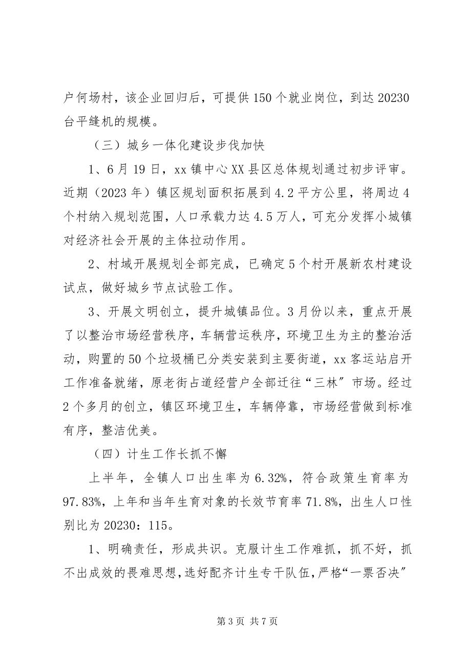 2023年乡镇党政办上半年经济工作总结.docx_第3页