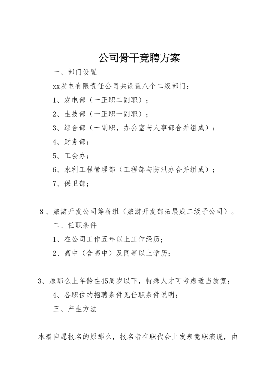 2023年公司骨干竞聘方案.doc_第1页