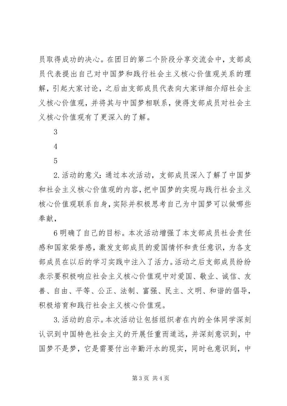 2023年学习社会主义核心价值观团日活动总结篇.docx_第3页