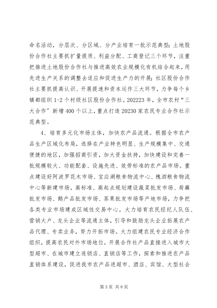 2023年农业产业化经营工作意见和办公室工作计划.docx_第3页