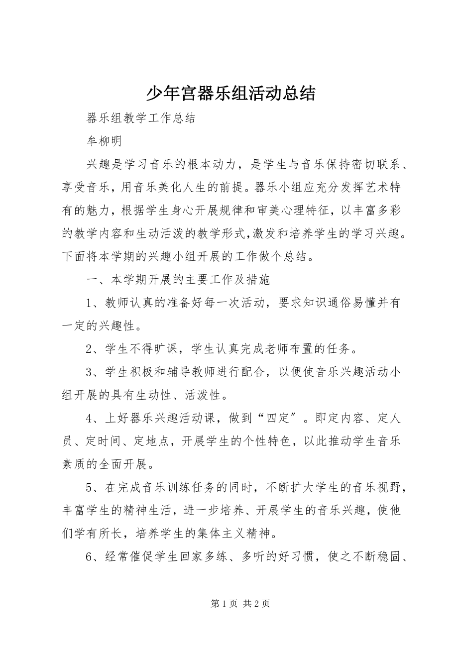 2023年少年宫器乐组活动总结.docx_第1页