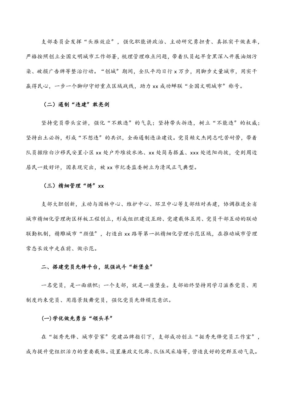 执法大队党支部基层党建工作综述（城管局）.docx_第2页