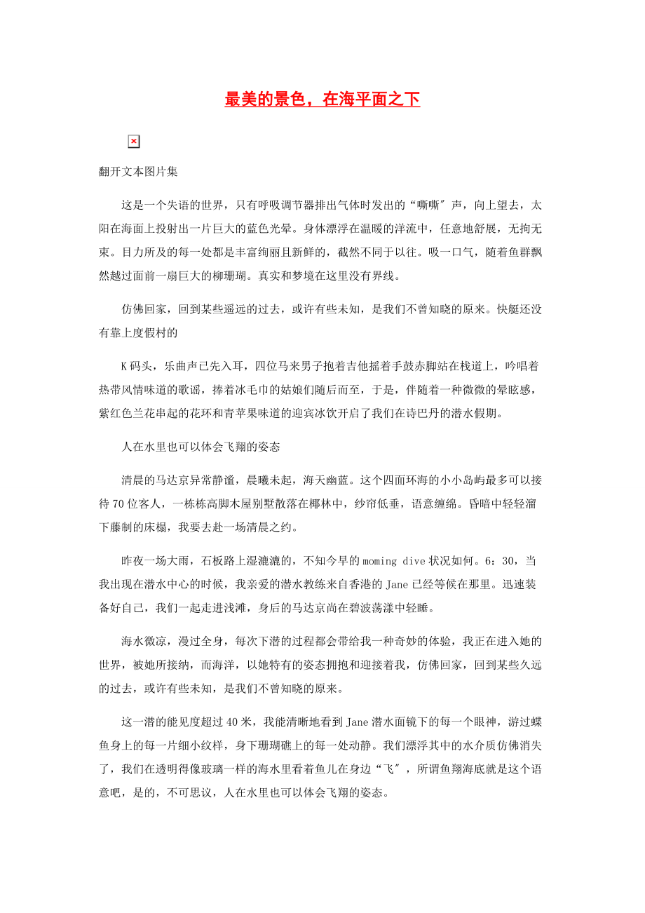 2023年最美的景色在海平面之下.docx_第1页