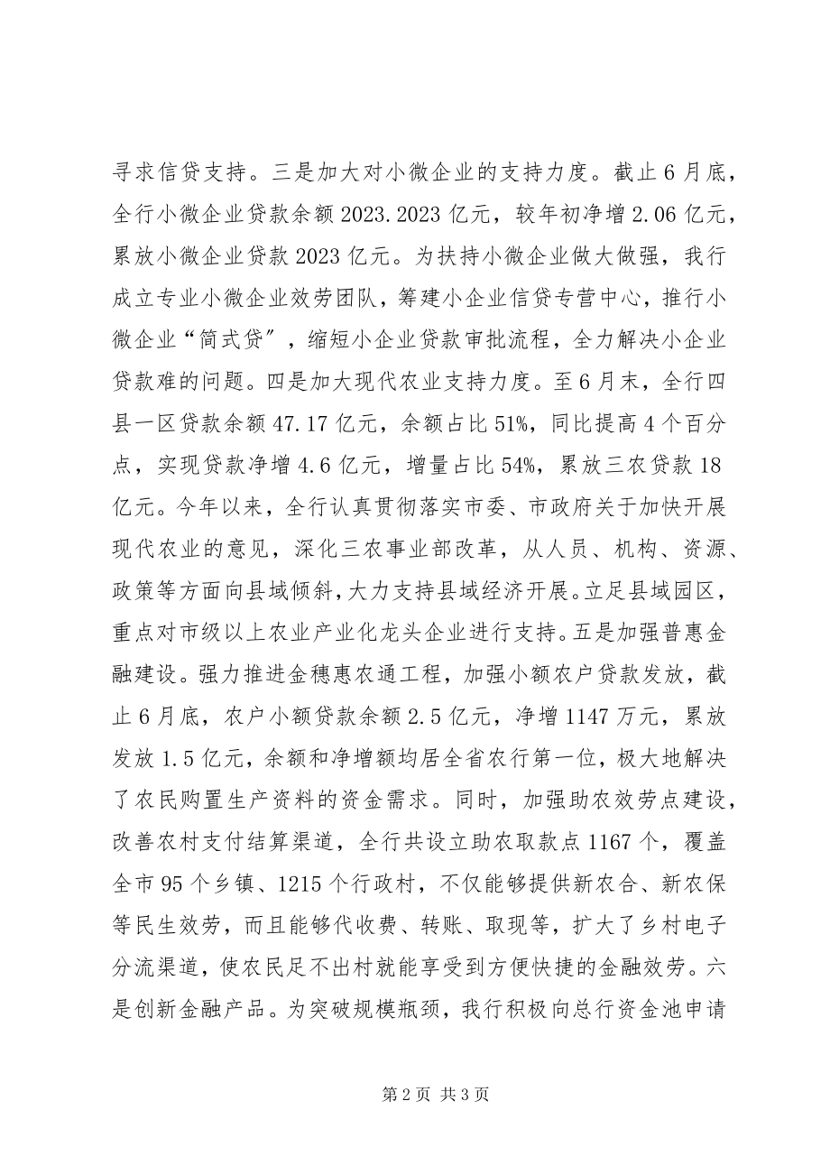 2023年市农业银行上半年工作总结.docx_第2页