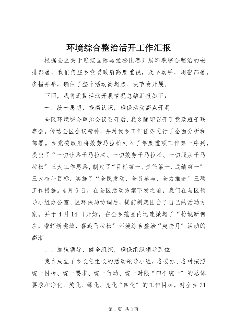 2023年环境综合整治活动工作汇报.docx_第1页