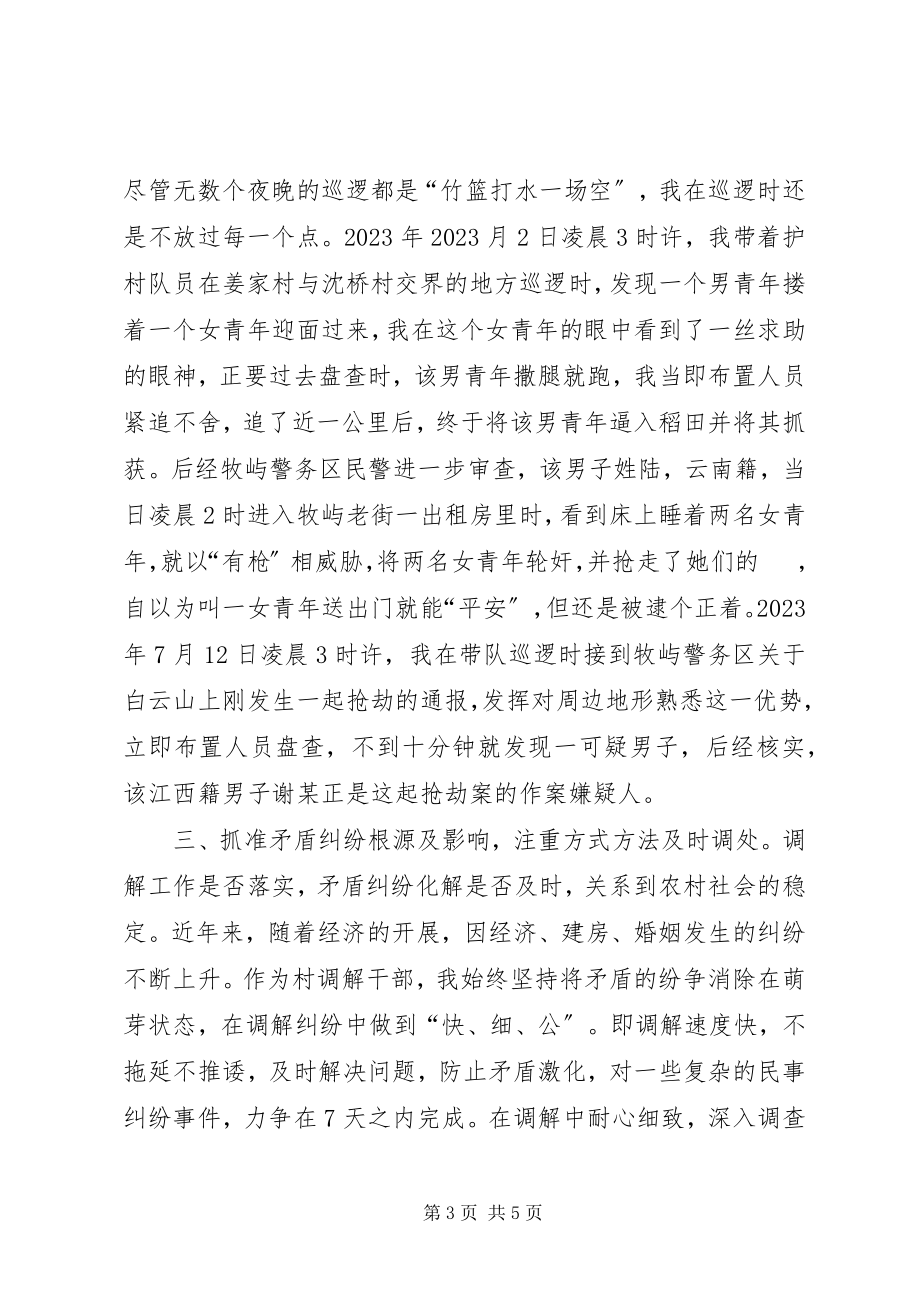 2023年护村队队长综治工作会议经验讲话材料.docx_第3页