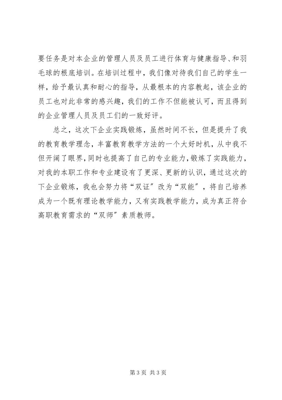 2023年暑假专业教师实践锻炼的工作总结.docx_第3页