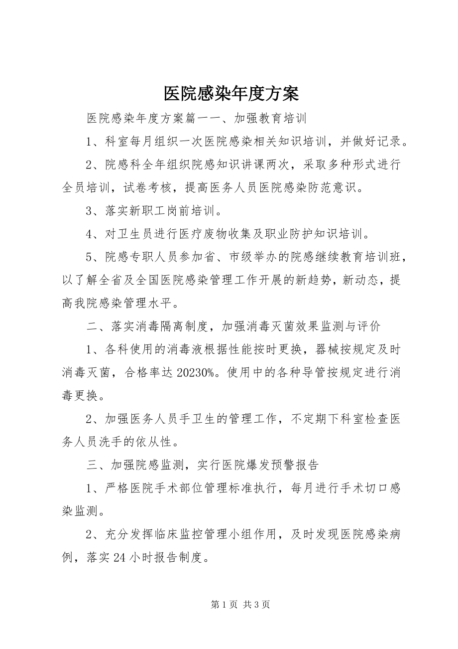 2023年医院感染年度计划.docx_第1页