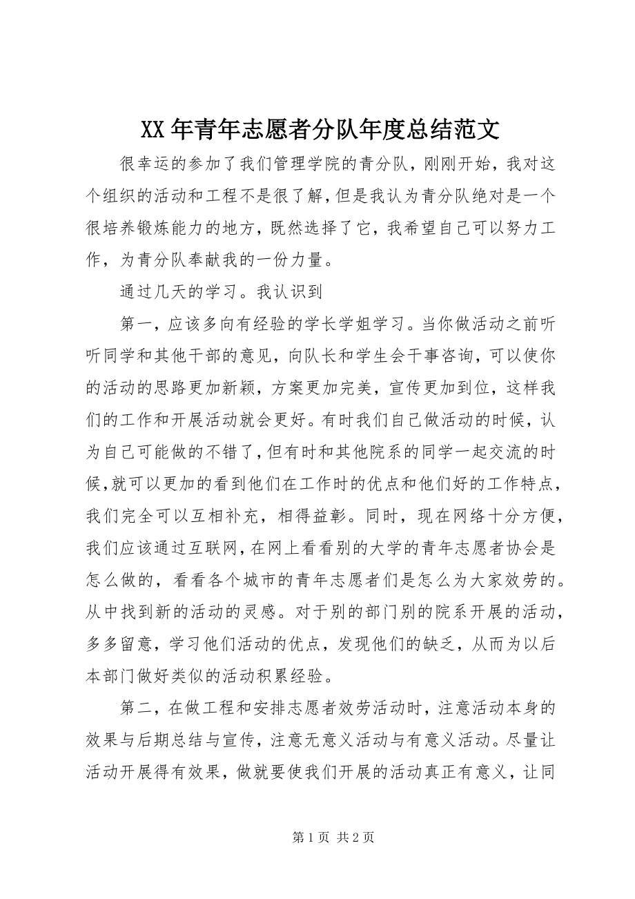 2023年青志愿者分队度总结.docx_第1页