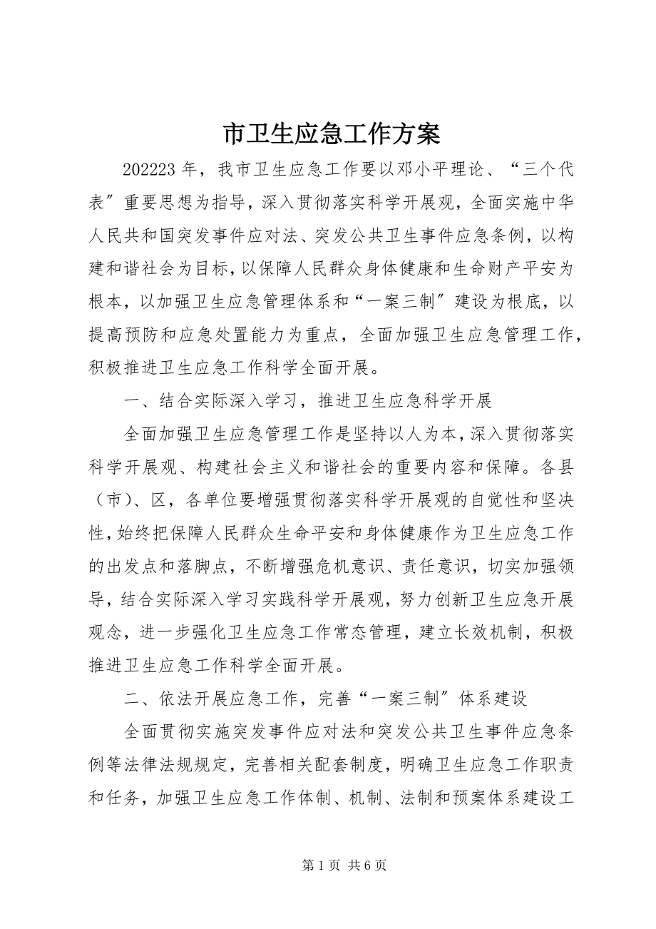 2023年市卫生应急工作计划.docx_第1页