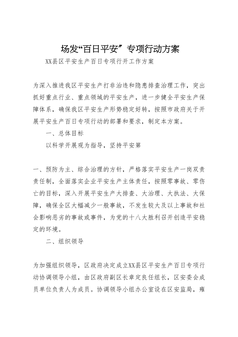 2023年场发百日安全专项行动方案 3.doc_第1页