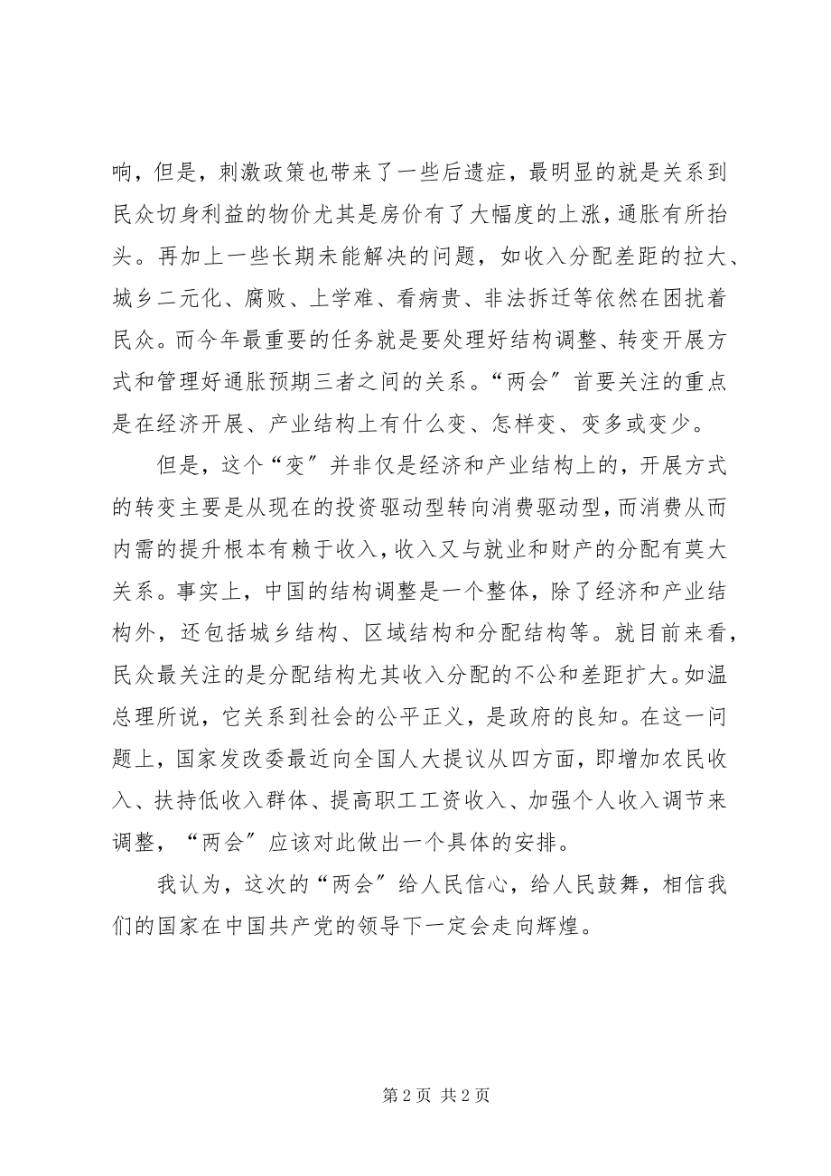 2023年学习两会精神的思想汇报2.docx_第2页