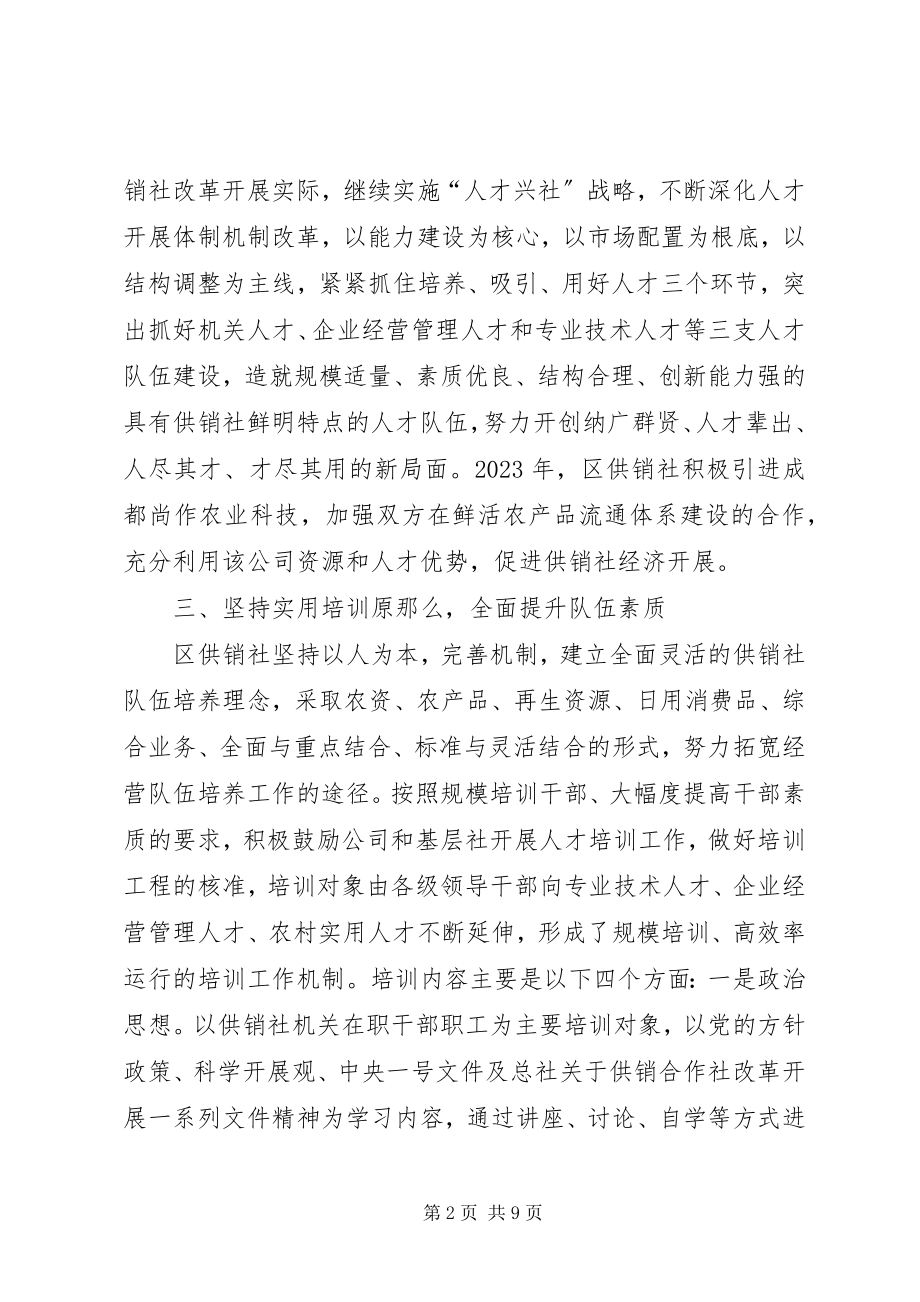 2023年供销联社人才工作总结.docx_第2页