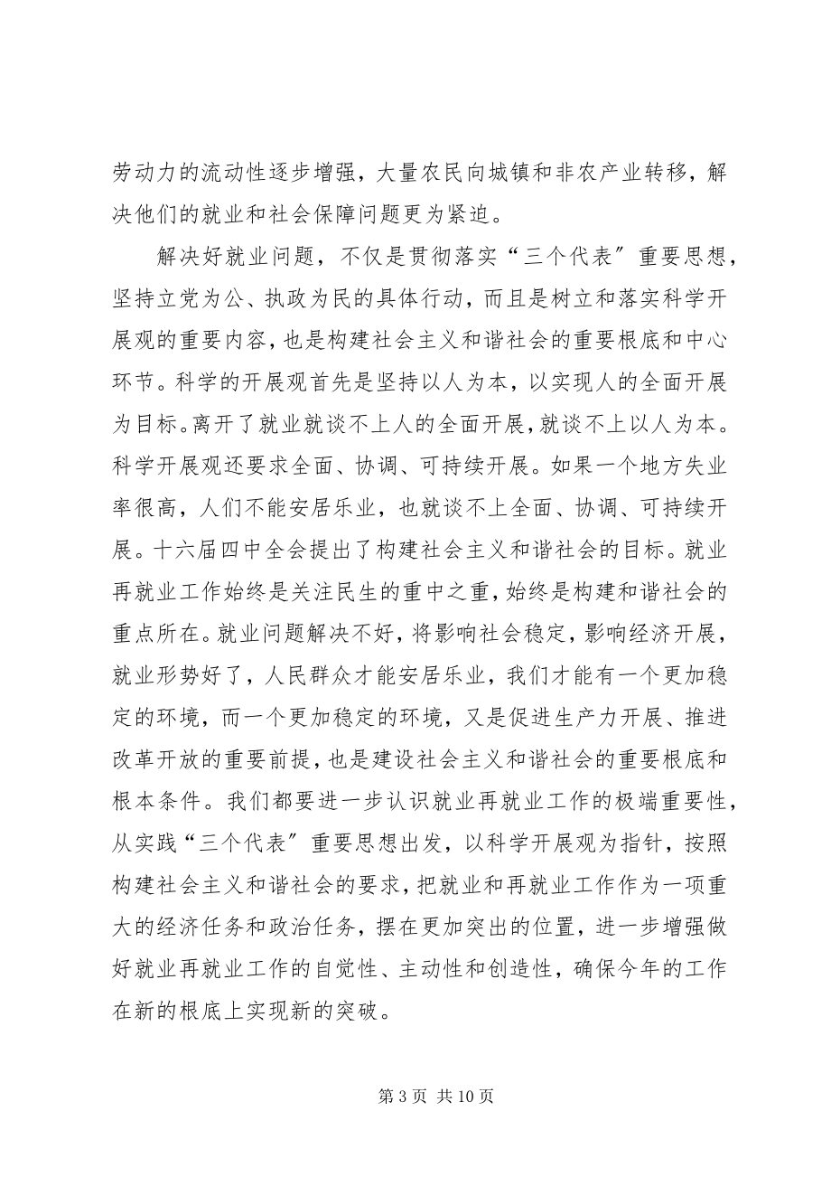 2023年在市就业领导小组成员会议上的致辞.docx_第3页