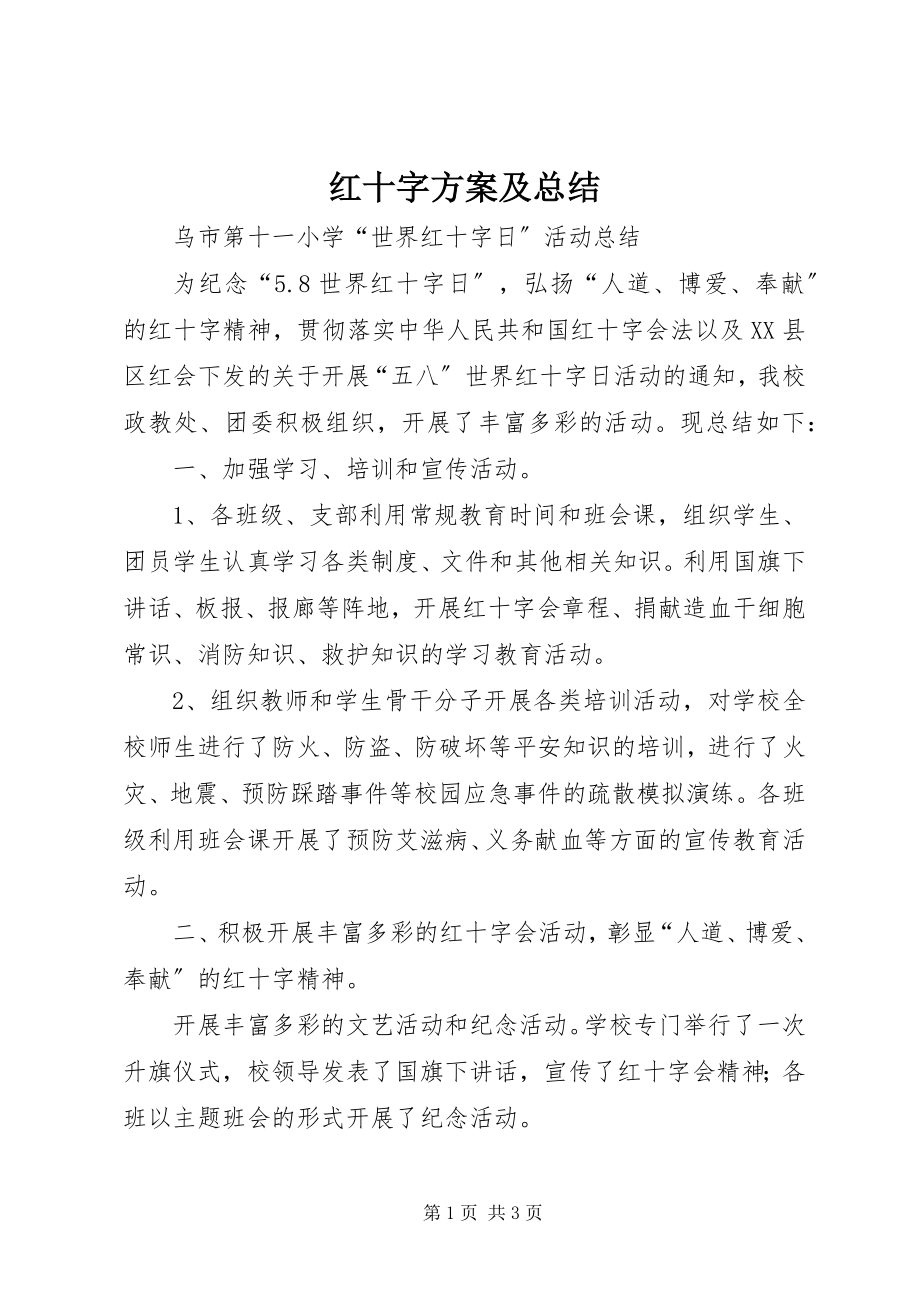 2023年红十字计划及总结.docx_第1页