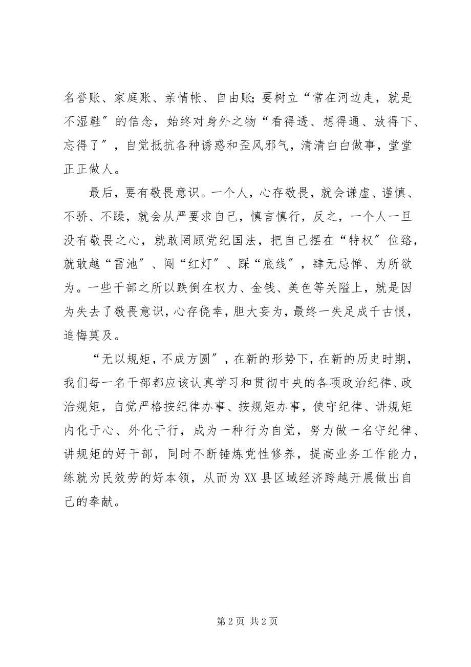 2023年严明政治纪律严守政治规矩学习教育心得体会.docx_第2页